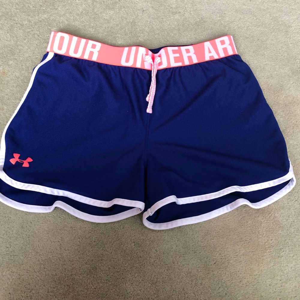 Under Armour sports shorts with drawstrings.